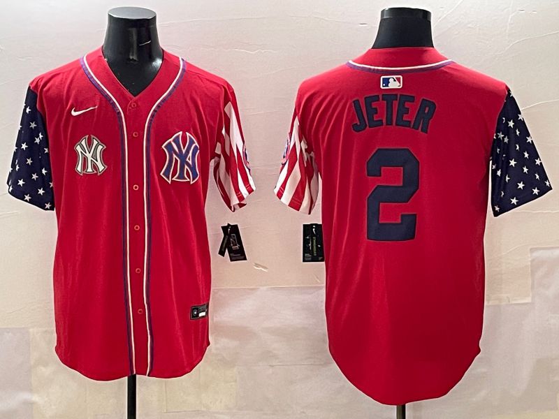 Men New York Yankees #2 Jeter Red a generation of national flags Jointly Name 2025 Nike MLB Jersey style 10